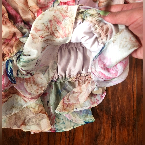 NWT Guess Azura Off-The-Shoulder Ruffled Floral Top - Picture 8 of 11